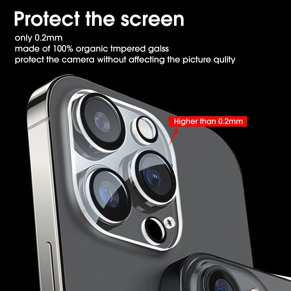 HD Camera Lens Tempered Glass Protector for iPhone 13/14/15/16 Pro Max - Anti-Scratch & Full Coverage
