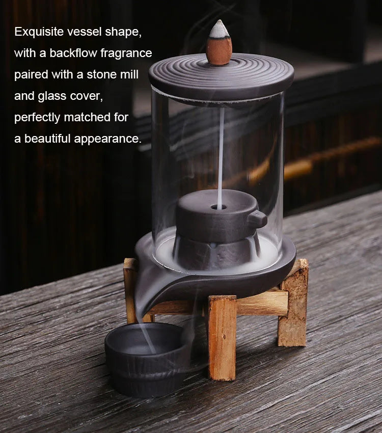 Purple Sand Backflow Incense Burner – Indoor Aroma Diffuser & Decorative Craft