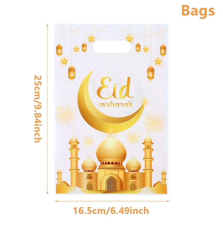 2025 Eid Mubarak Candy Bags - Ramadan Gift Bags for Cookies and Party Decorations