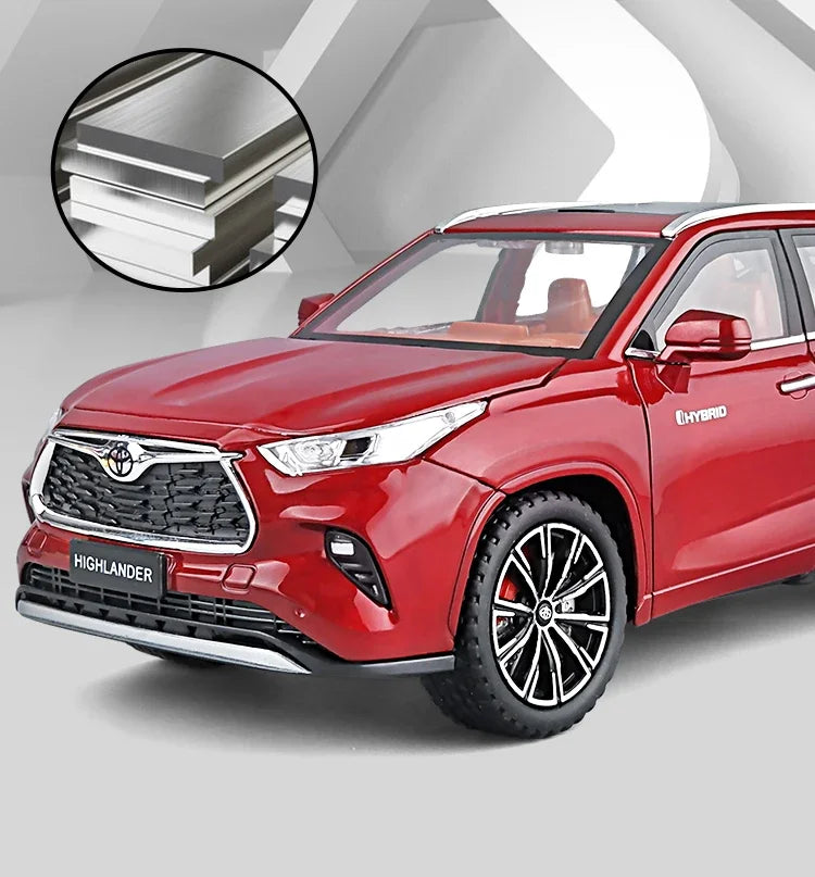1:24 Toyota Highlander SUV Diecast Model – Alloy Toy with Sound & Light