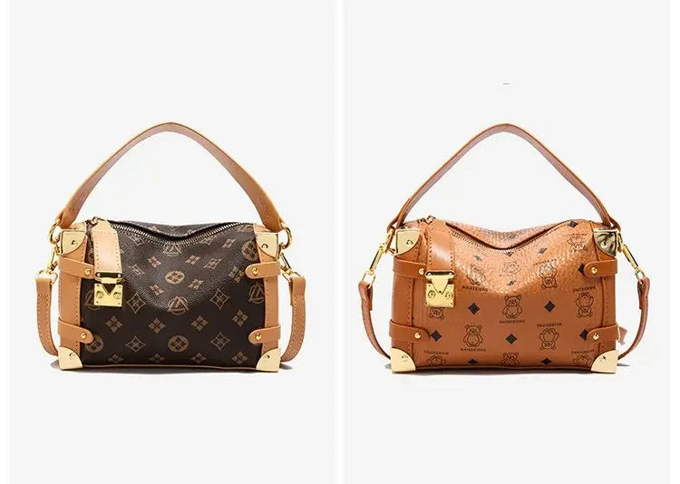 Women's 2025 Small PU Leather Square Shoulder Bag – Zipper Closure, Stylish Messenger Purse for Market, Gym, and City Walk