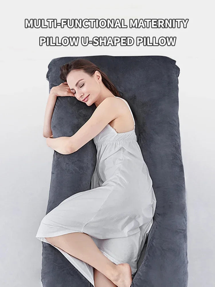 U-Shaped Maternity Pillow for Pregnant Women – Soft Waist and Abdomen Support Body Cushion