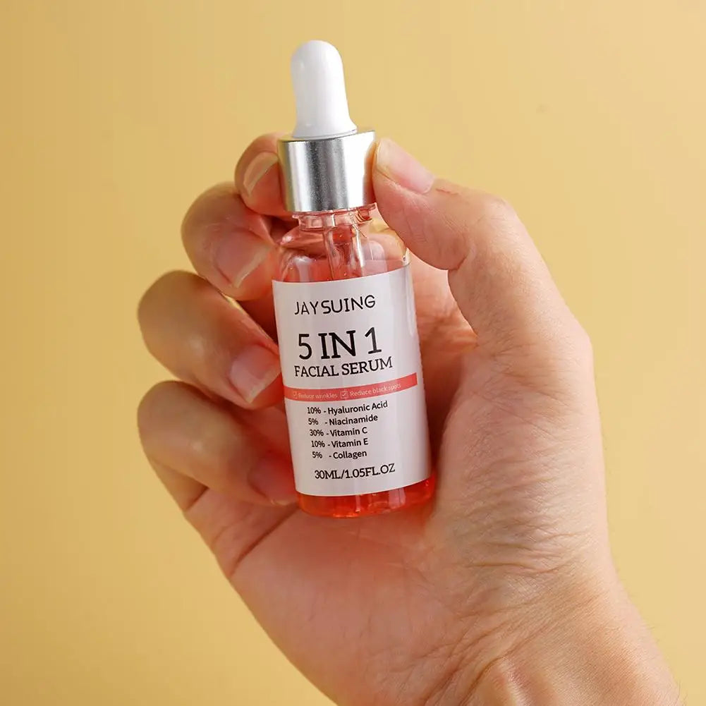 5-in-1 Face Serum – Anti-Aging, Firming, Brightening with Vitamin C & Hyaluronic Acid