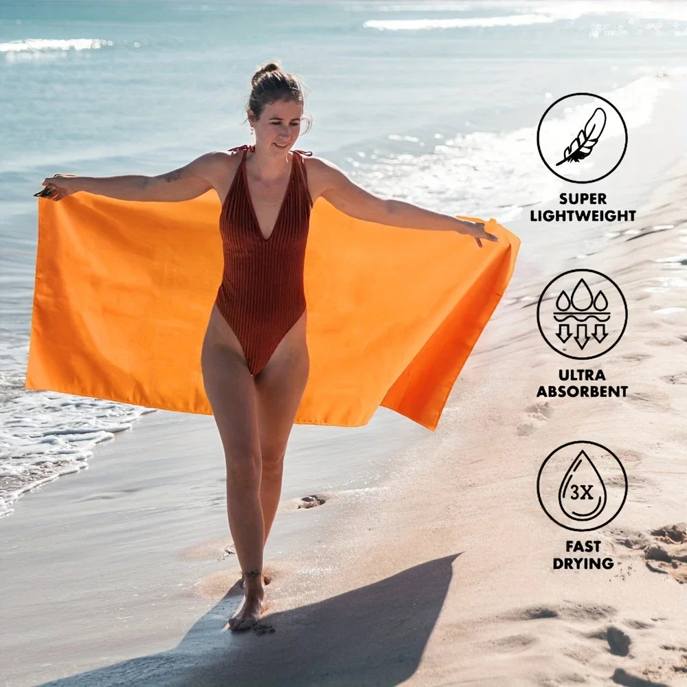 Microfiber Towel with Mesh Bag – Perfect for Travel, Camping, Gym, Yoga, Hiking & Backpacking. Quick Dry – Super Absorbent – Ultra Lightweight – Compact & Portable. Suitable for Beach, Swimming, Sports & Outdoor Adventures - Part 1