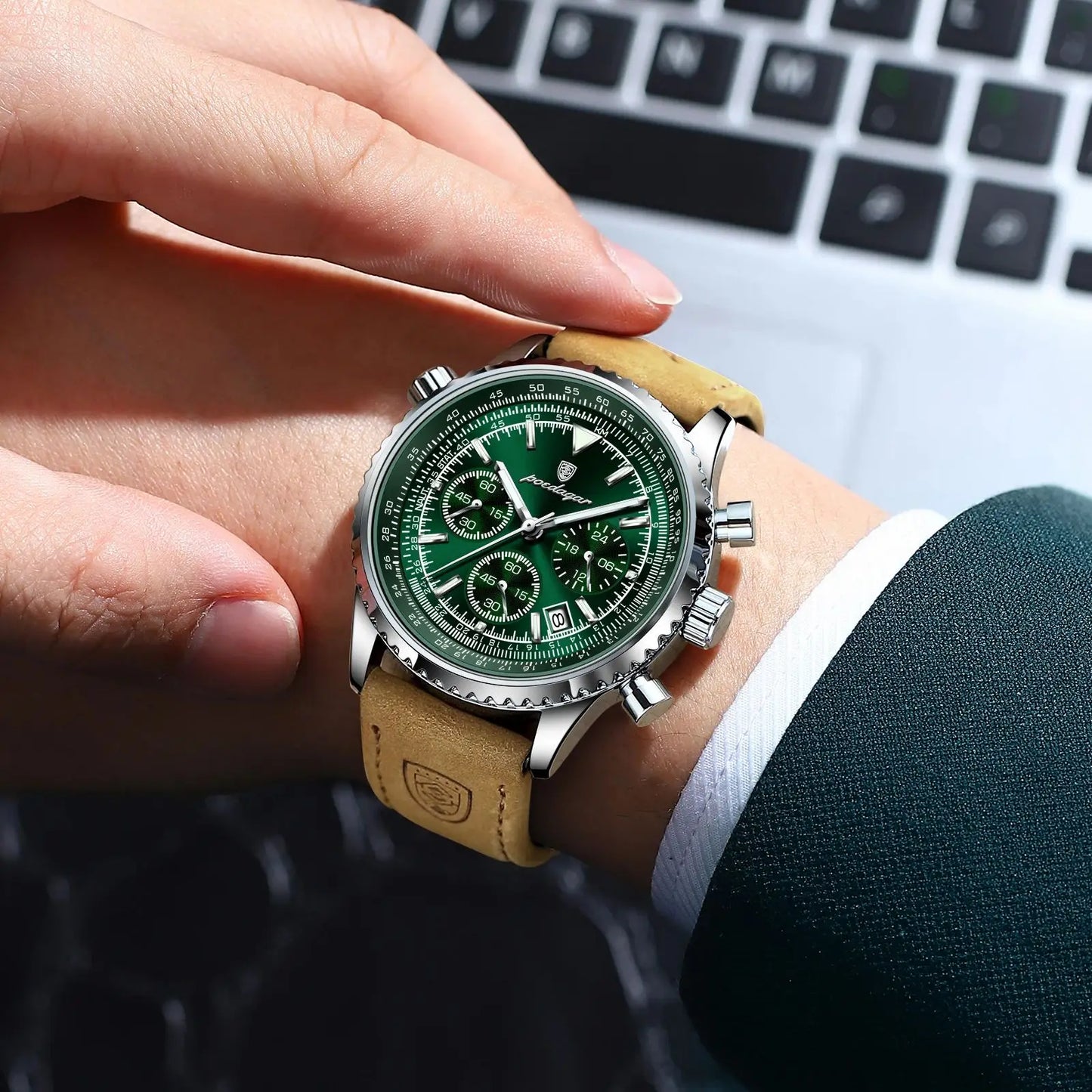 Luxury Waterproof Quartz Chronograph Watch for Men – Luminous Date & Military Style