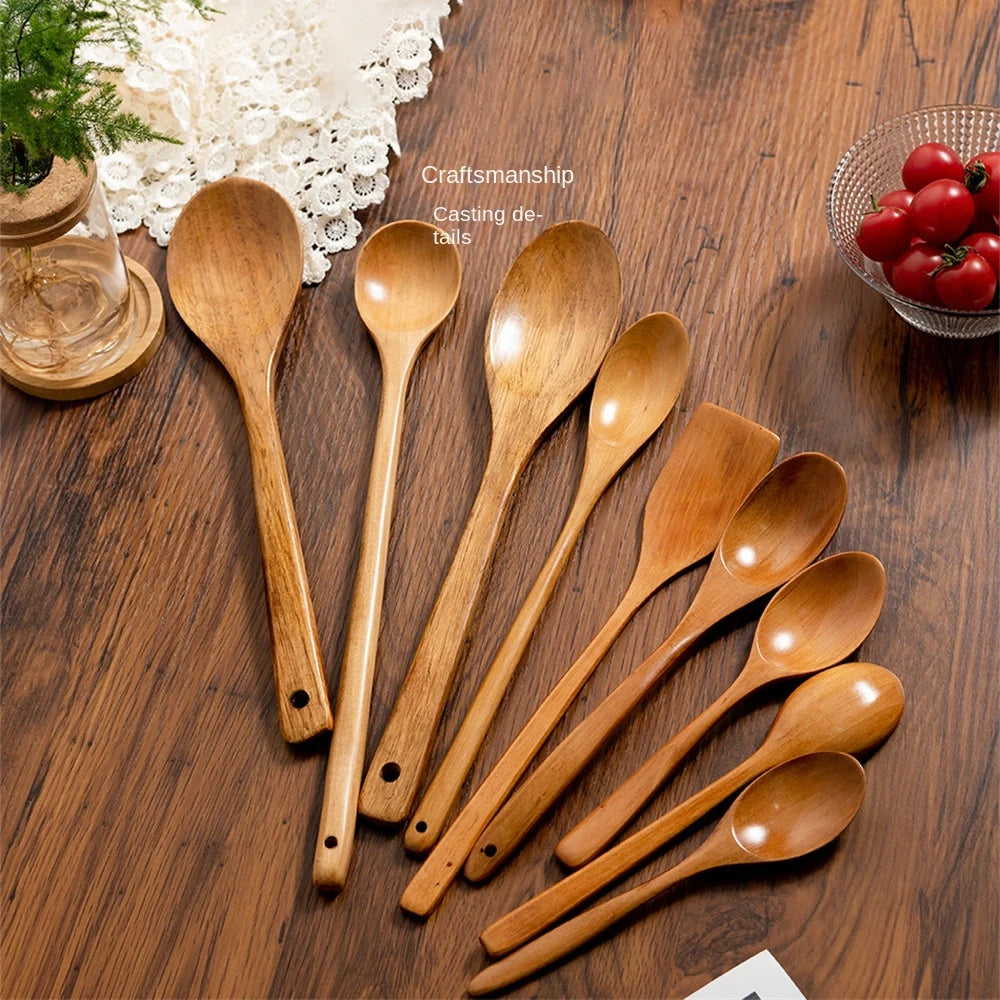 Bamboo Wooden Cooking Spoon – Versatile Soup Teaspoon & Stirring Utensil for Kitchen Supplies