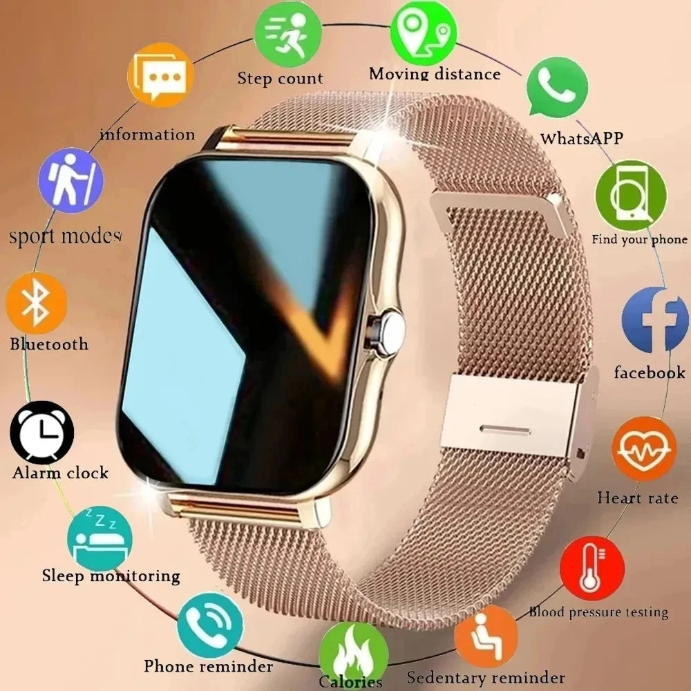 2024 Smartwatch for Men & Women – Full Touch Screen, Fitness Tracker, BT Call, Waterproof Sports Watch