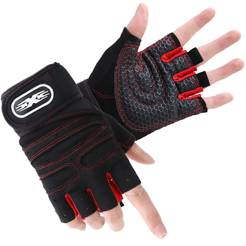 Fingerless Weightlifting Gloves - Half Finger Gym Gloves for Men & Women