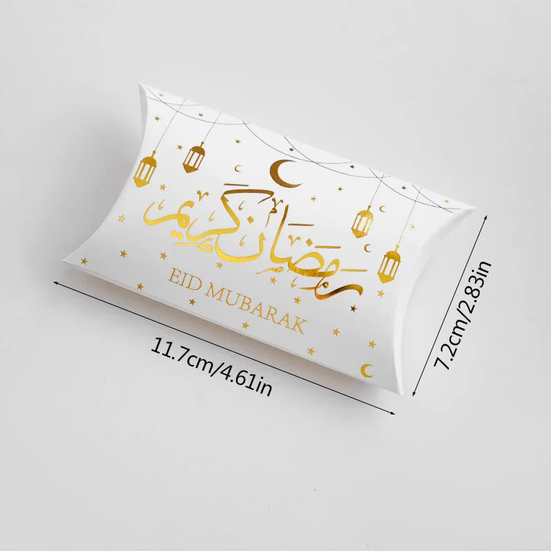 Eid Mubarak Candy Boxes - 10/20pcs Kraft Paper Gift Packing for Ramadan Kareem Party Supplies 2025