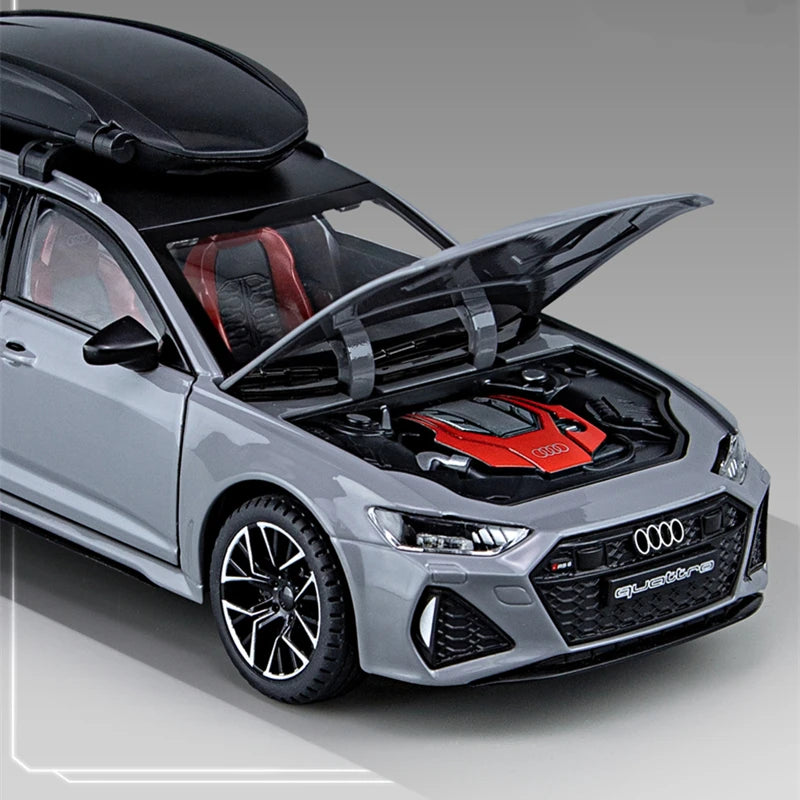 AUDI RS6 Avant Station Wagon Diecast Metal Car Model With Sound & Light – Luxury Alloy Toy Vehicle For Kids & Collectors