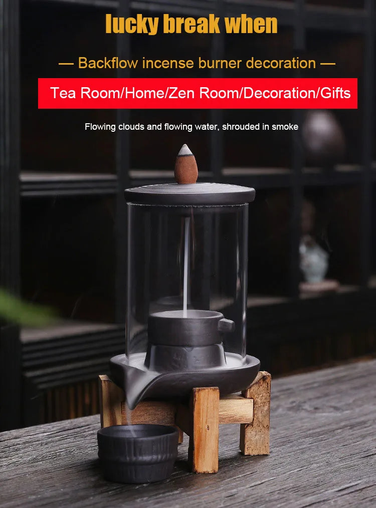 Purple Sand Backflow Incense Burner – Indoor Aroma Diffuser & Decorative Craft
