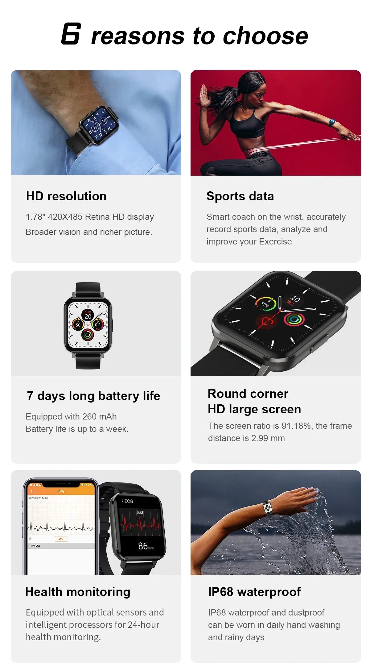 2024 Zordai DTX Smart Watch - Body Sleep Monitor, Heart Rate Tracker, IP67 Waterproof