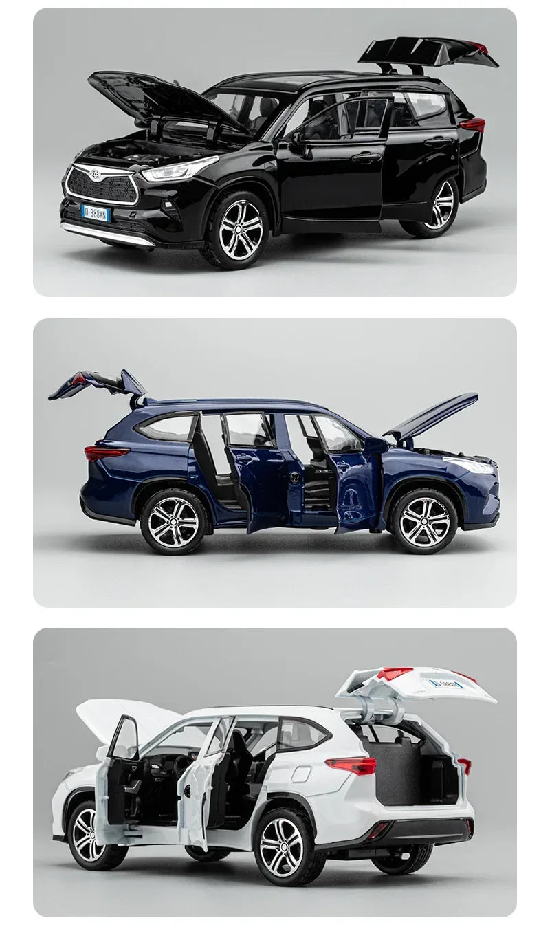 1:32 Toyota Highlander 2023 SUV Diecast Model – Alloy Toy with Sound & Light