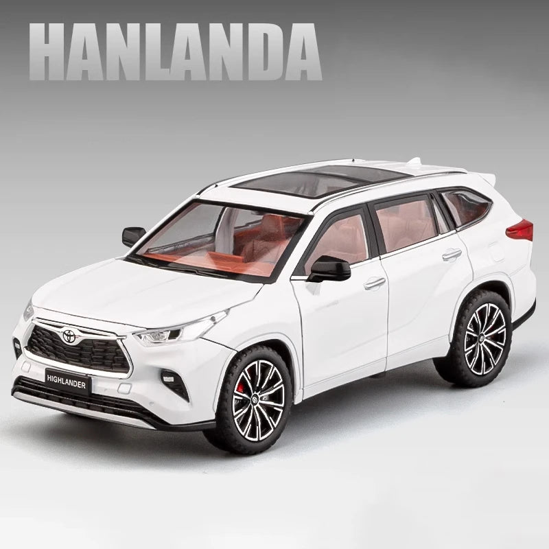 1:24 Highlander SUV Diecast Model – Alloy Toy Car with Sound & Light
