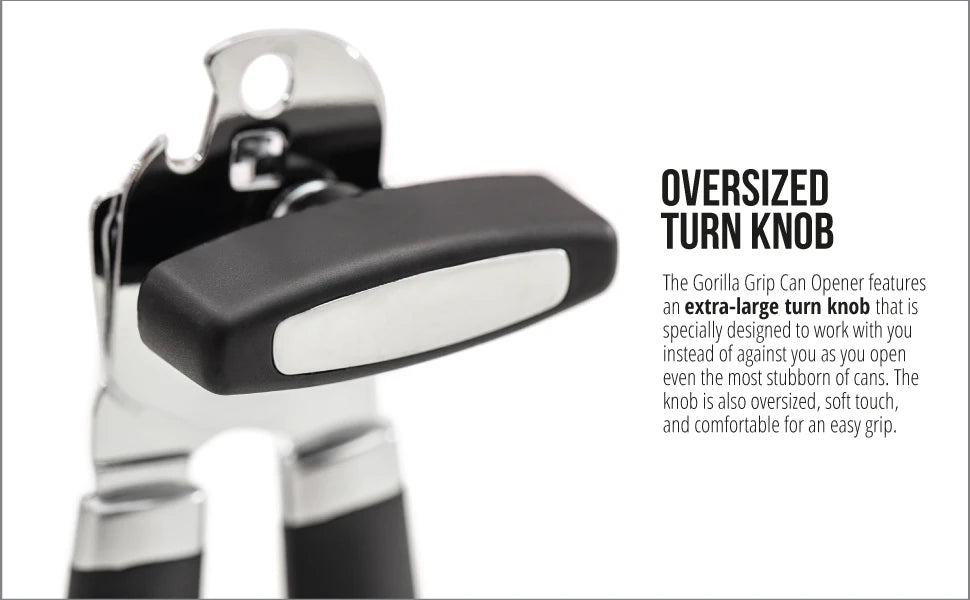 Heavy-Duty Stainless Steel Manual Can Opener with Soft Touch Handle – Rust Resistant & Ergonomic Design