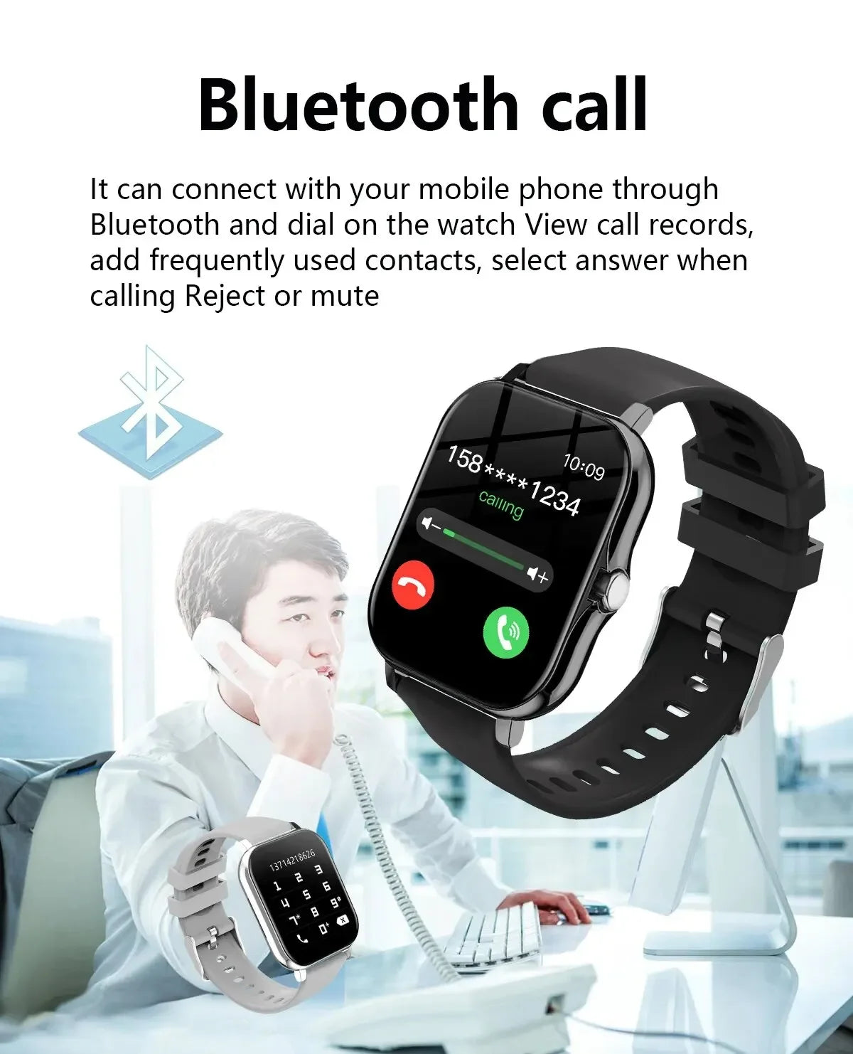 2024 Smart Watch for Men & Women - 1.44" DIY Faces, Bluetooth Call, Fitness Tracker