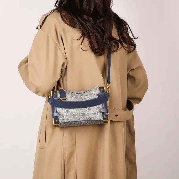 Women's 2025 Small PU Leather Square Shoulder Bag – Zipper Closure, Stylish Messenger Purse for Market, Gym, and City Walk