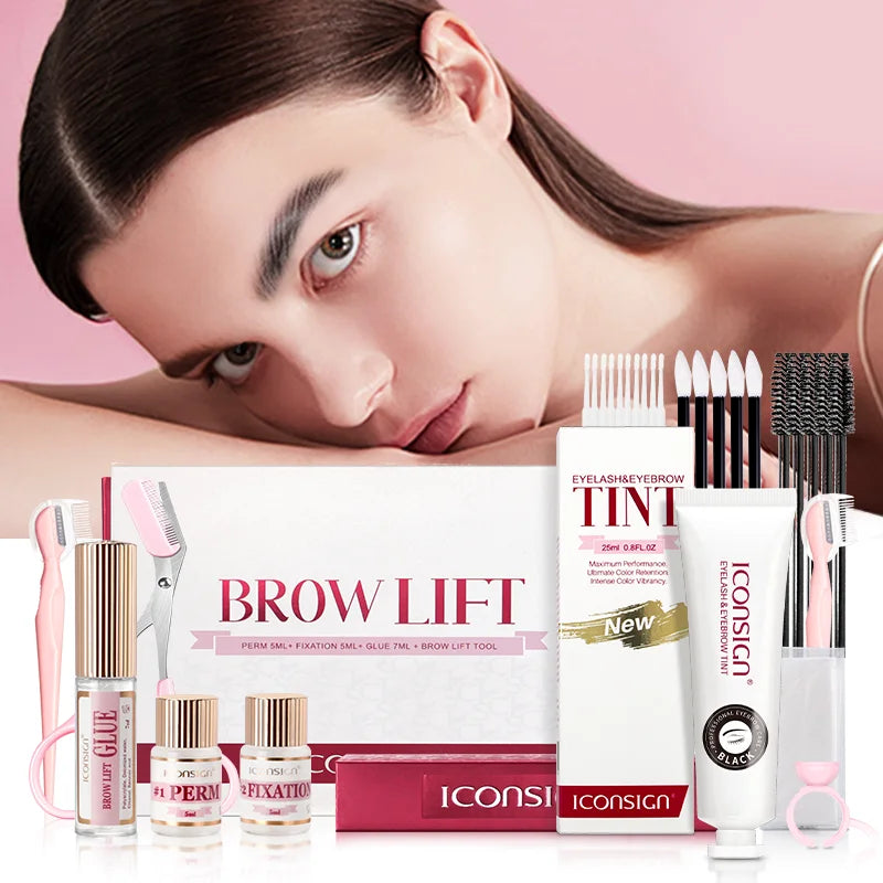 ICONSIGN Brow Lift & Lash Tint Kit Combo – Eyebrow Perm, Dye & Eye Makeup Tools