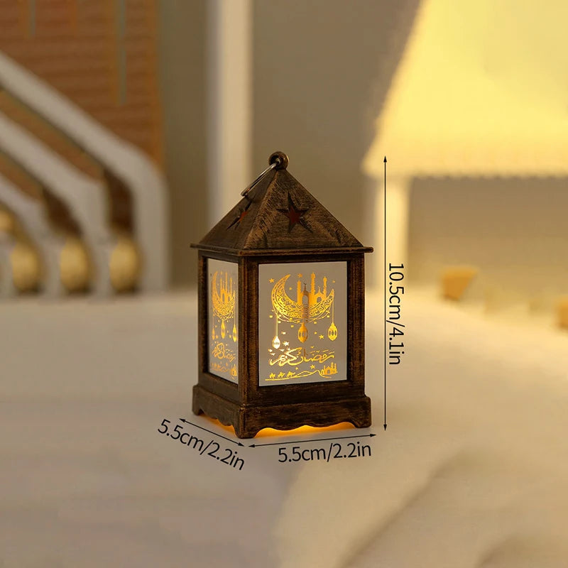 Ramadan 2025 LED Lantern – Eid Mubarak Table Ornament