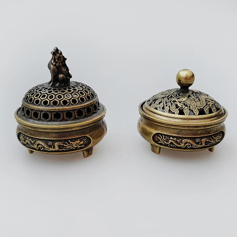 Lotus Flower Brass Incense Burner – Handmade Buddhist Incense Holder for Home & Office Decoration