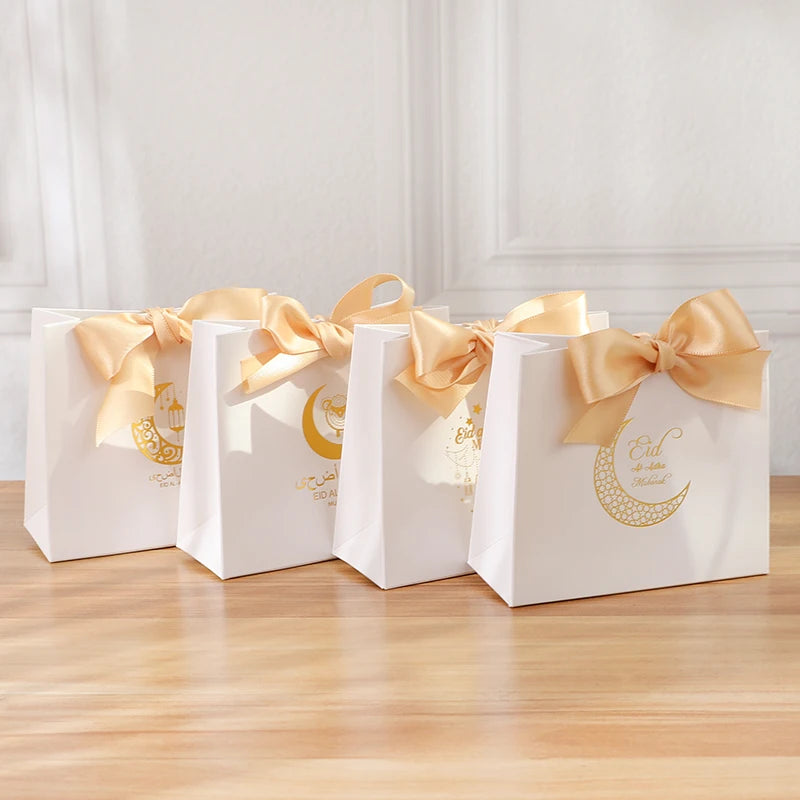 Eid Mubarak Candy Boxes - 10/20pcs Kraft Paper Gift Packing for Ramadan Kareem Party Supplies 2025