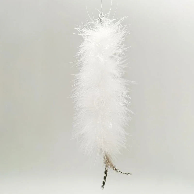 Natural Feather Cat Teaser Replacement Head – Bite-Resistant Toy with Bells