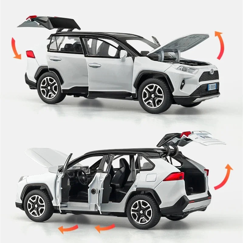 1:32 Toyota RAV4 Highlander Diecast Model – Alloy SUV Toy with Sound & Light