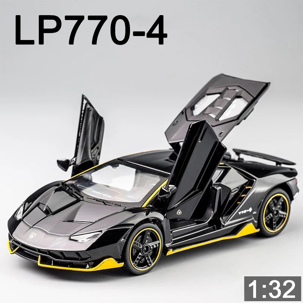 1/32 Lambor Lp770 Diecast Alloy Car Model – Pull Back, Light & Sound, Toys For Kids And Collectors