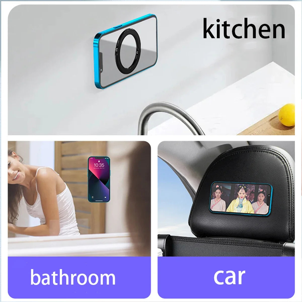 Magnetic Ring Holder For Iphone, Ipad & Universal Devices – Magsafe Compatible Wall & Car Phone Stand