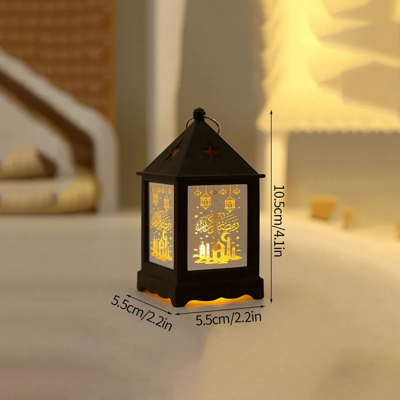 Ramadan 2025 LED Lantern – Eid Mubarak Table Ornament