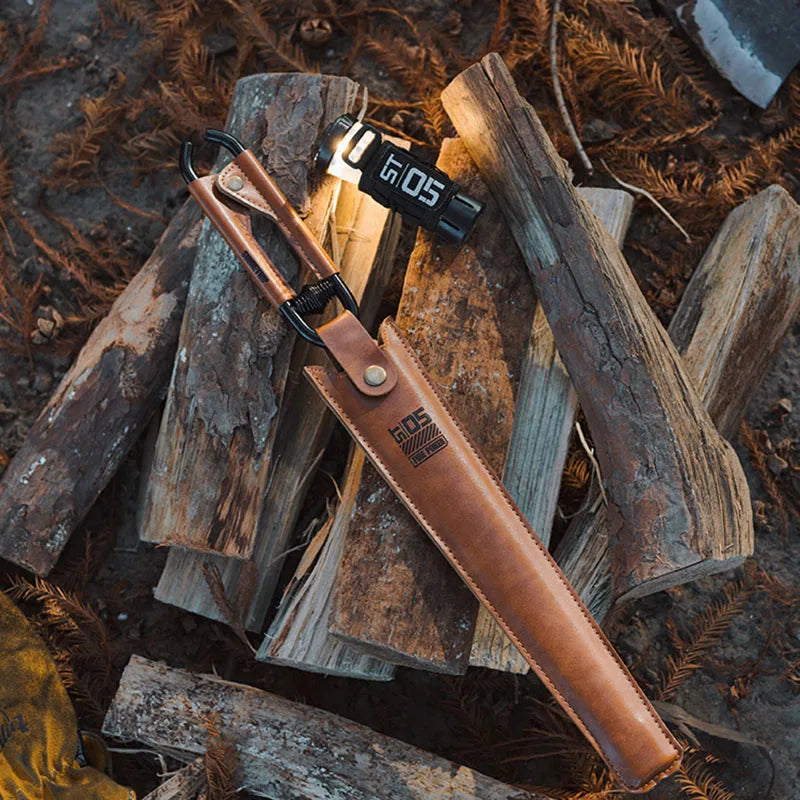 ShineTrip Camping Fire Poker | Anti-Scald Lightweight Carbon Steel BBQ Tool