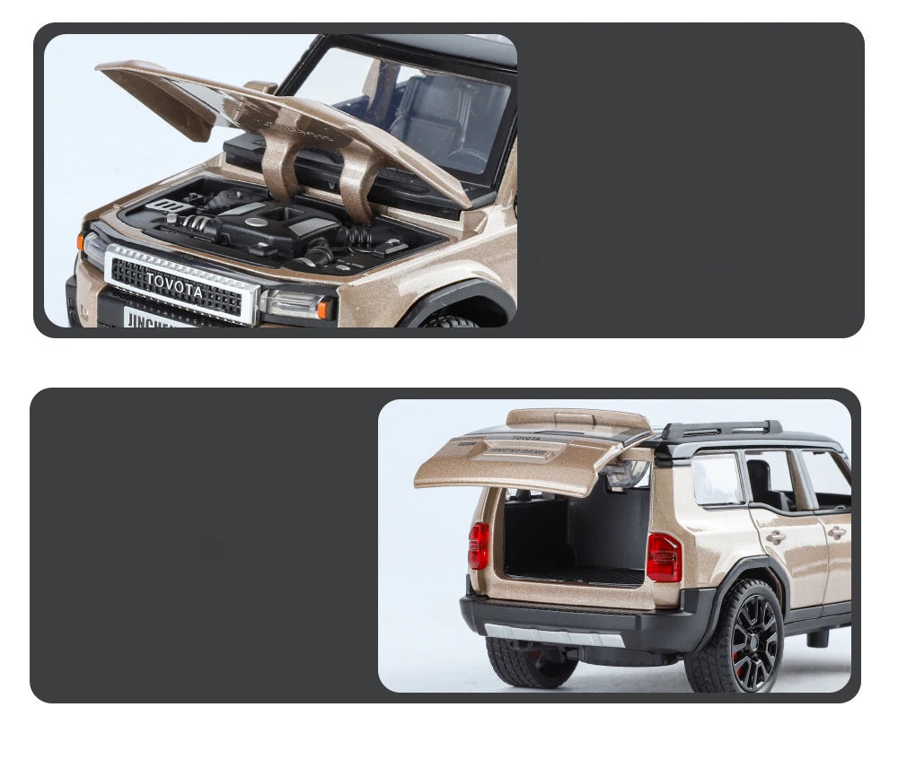 1:32 Toyota 2024 Prado Land Cruiser SUV Diecast Metal Car Toy with Sound & Light