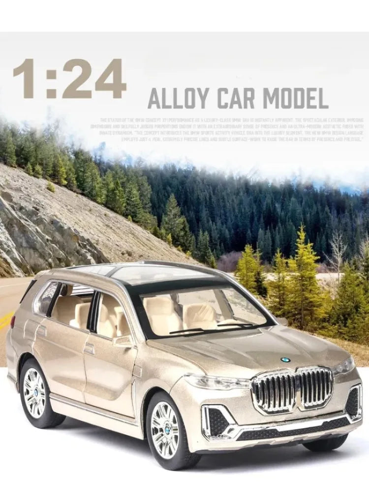 1:24 Scale Diecast BMW X7 Alloy SUV Toy – Sound & Light Collectible