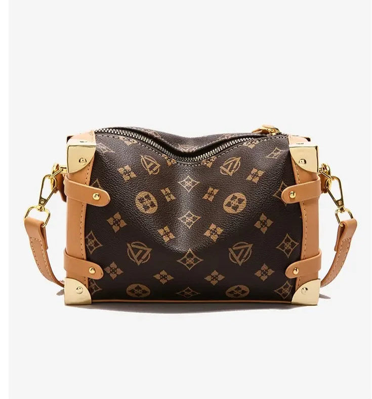 Women's 2025 Small PU Leather Square Shoulder Bag – Zipper Closure, Stylish Messenger Purse for Market, Gym, and City Walk