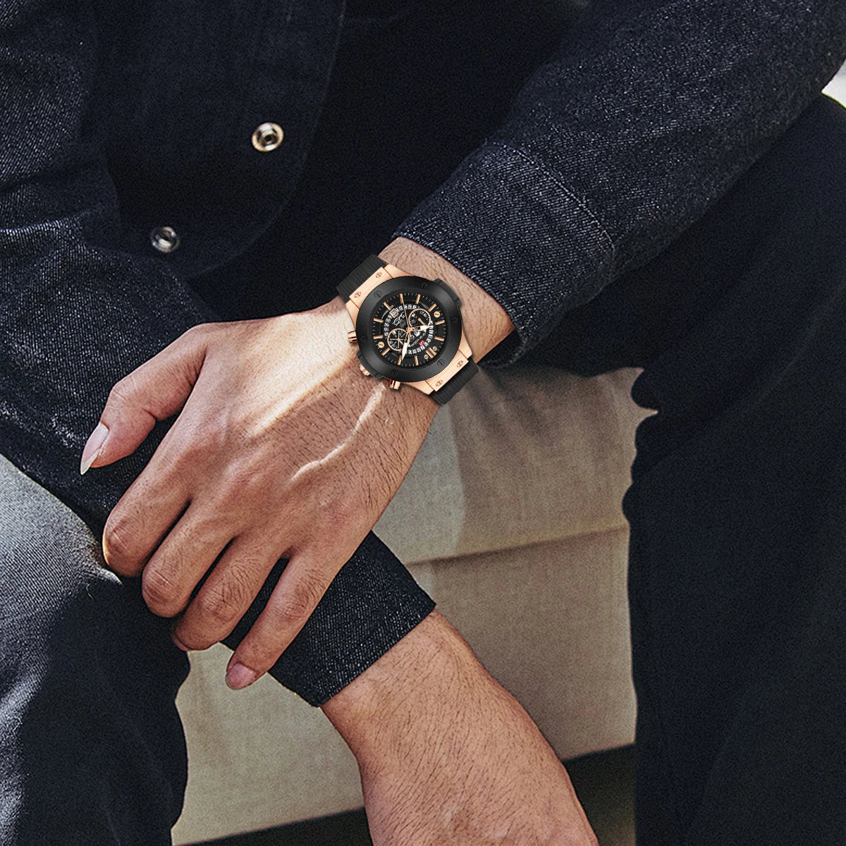 2023 Men’s Luxury Sports Watch - Silicone Strap Quartz Waterproof Calendar