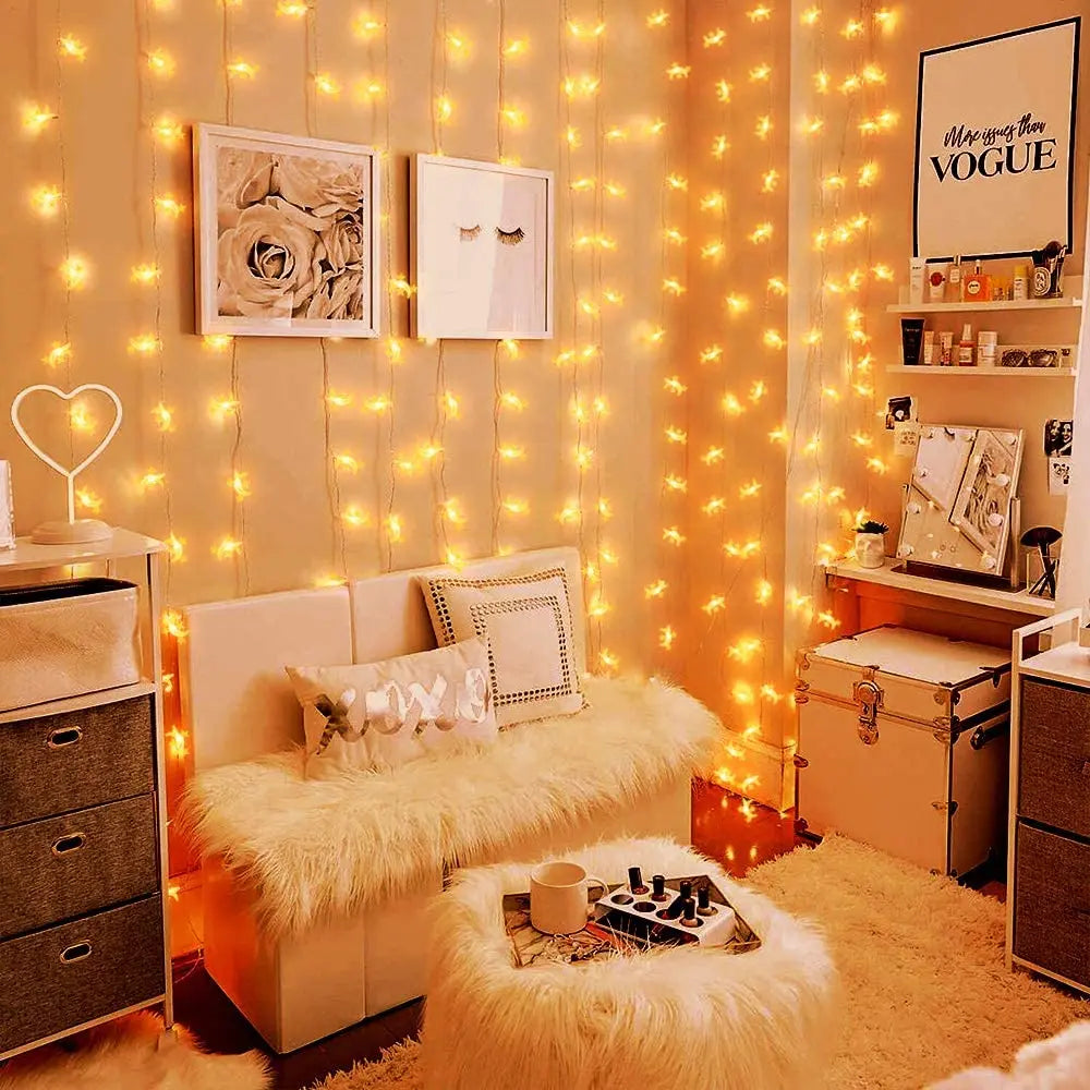 Star & Moon LED Fairy String Lights – Battery Powered Ramadan & Holiday Decoration