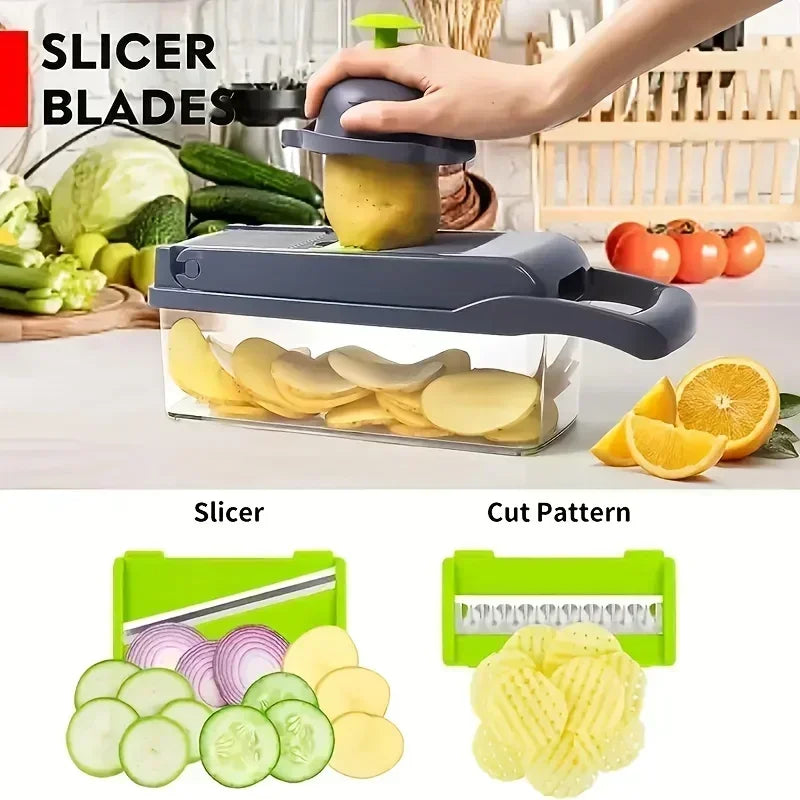 14-in-1 Multifunctional Vegetable Chopper & Slicer – Stainless Steel Food Grater for Easy Food Prep