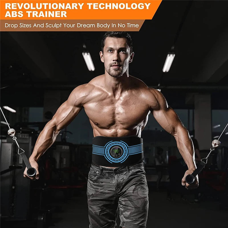 Smart Ems Abs Toning Belt – Muscle Stimulator For Abdominal Training, Body Slimming & Weight Loss - USB Rechargeable Home Fitness Equipment