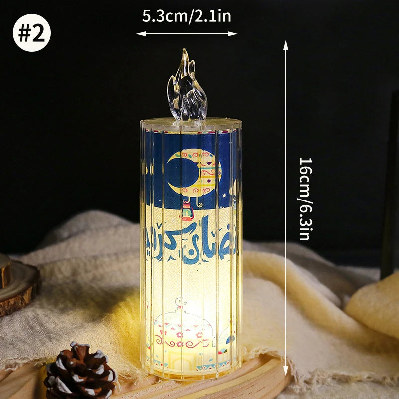 Ramadan 2025 LED Lantern – Eid Mubarak Table Ornament
