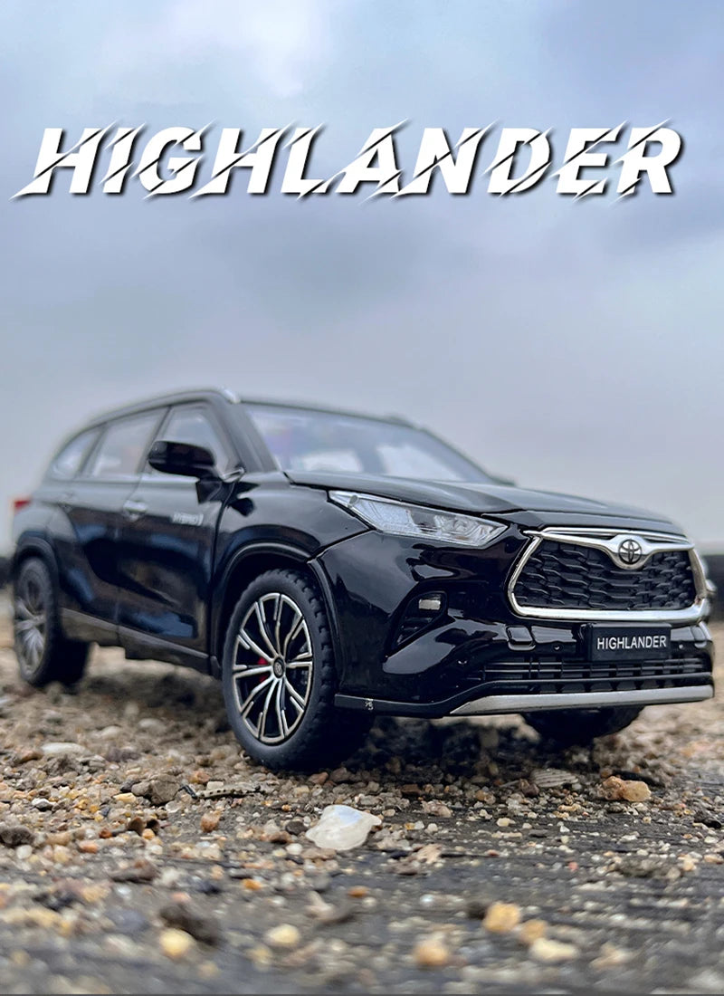 1:24 Highlander SUV Diecast Model – Alloy Toy Car with Sound & Light