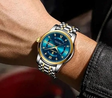 Men's Luxury Sports Watch – Waterproof Quartz with Luminous Date & Week Display