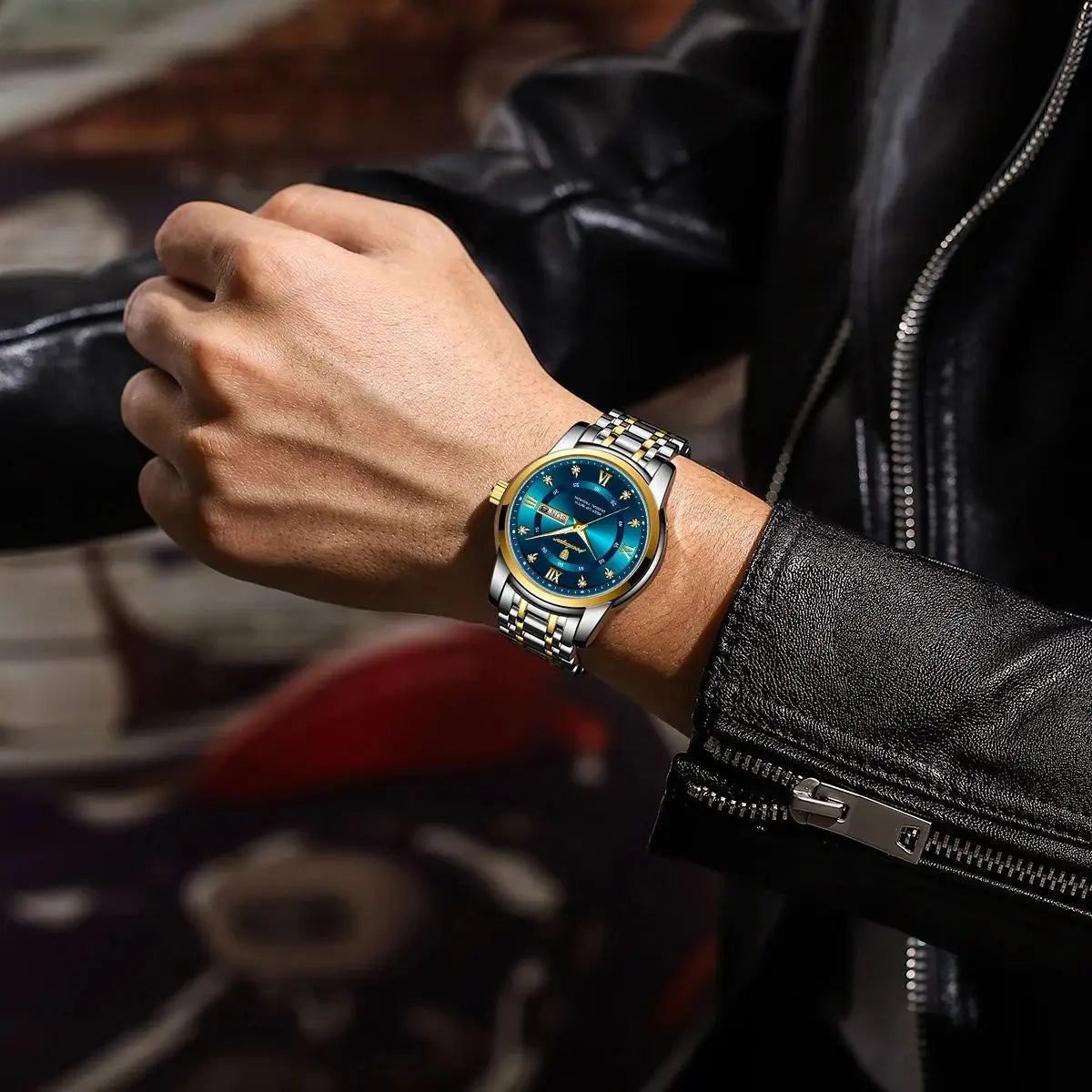 Men's Luxury Sports Watch – Waterproof Quartz with Luminous Date & Week Display