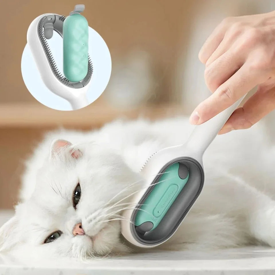 Multifunctional Pet Grooming Brush with Water Tank – Cat & Dog Massage Comb