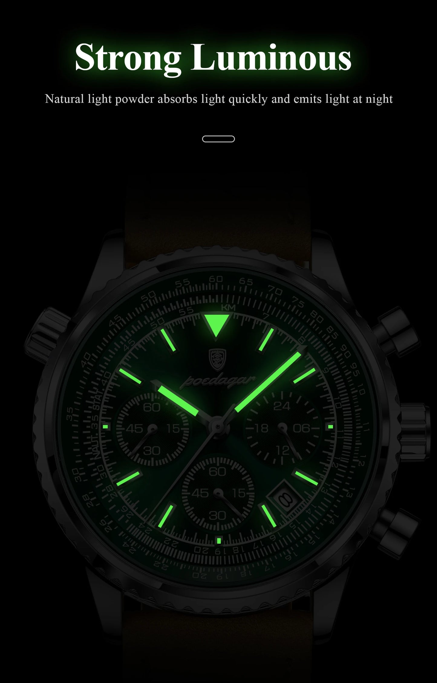 Luxury Waterproof Quartz Chronograph Watch for Men – Luminous Date & Military Style