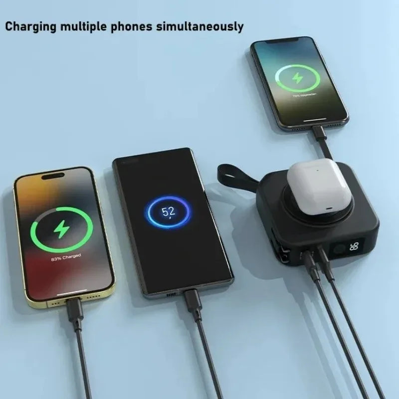 Powerpack 5-in-1 Universal Travel Power Bank - 10000mAh Magnetic Wireless Charger with PD 20W Fast Charging