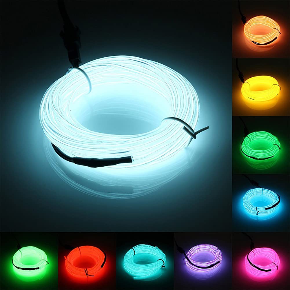 5M Car Interior LED Neon Light Strip - USB Ambient Decor for DIY & Parties