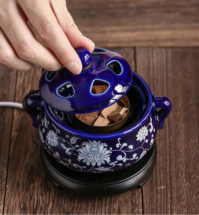 Electric Essential Oil Burner – Adjustable Temperature Aromatherapy Incense Censer