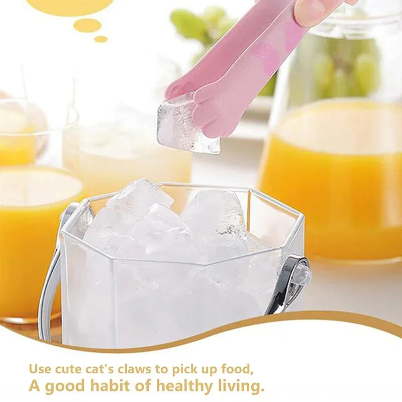 Japanese Cat Paw Shape Food Tongs – Cute Stainless Steel Kitchen Tongs for BBQ & Baking