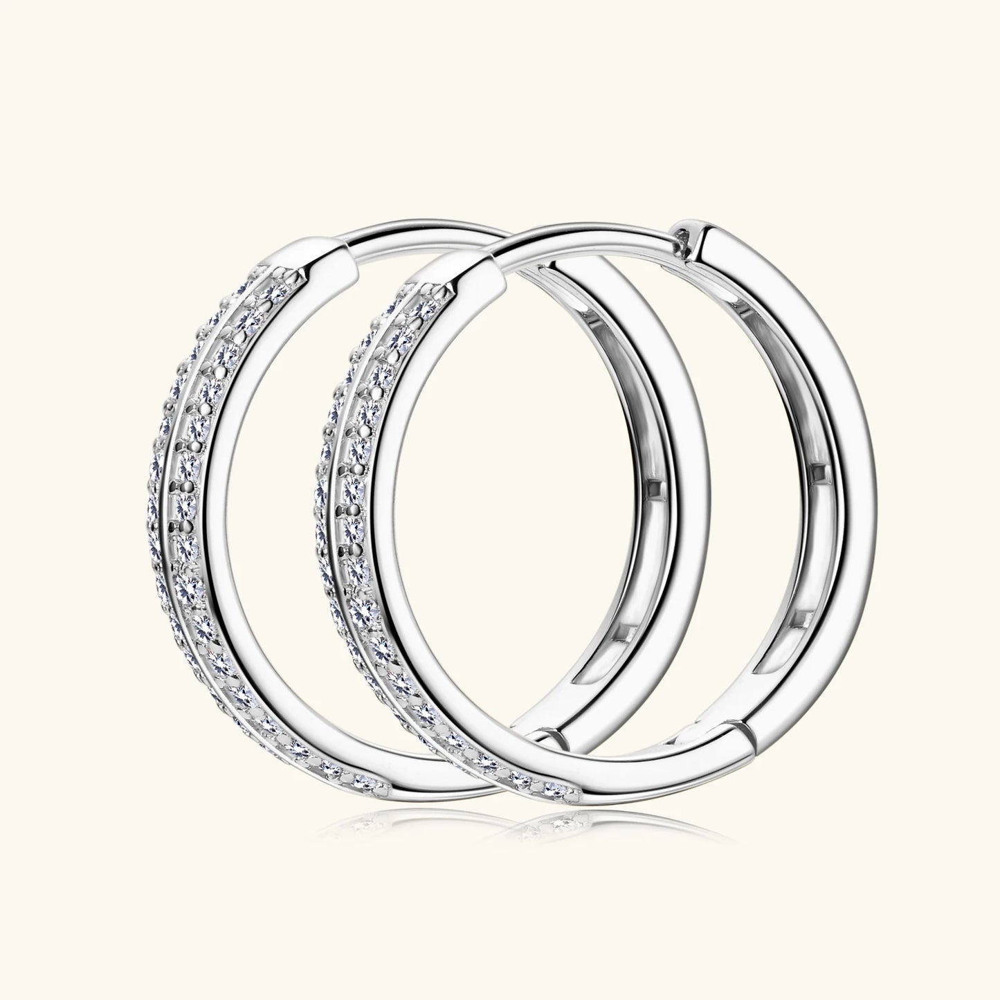 14K Gold Plated Moissanite Hoop Earrings – Real S925 Sterling Silver Fine Jewelry for Women