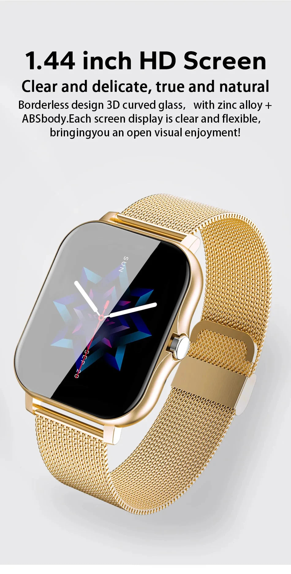 2024 Smartwatch for Men & Women – Full Touch Screen, Fitness Tracker, BT Call, Waterproof Sports Watch
